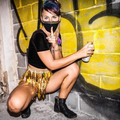 Anna Panilli performing a live DJ set