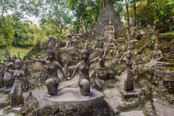 Tarnim Magic Garden Samui jungle sculpture garden with stone statues