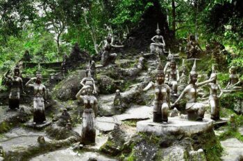 Tarnim Magic Garden Samui jungle sculpture garden with stone statues