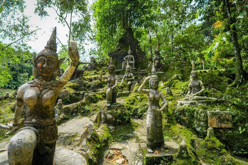 Tarnim Magic Garden Samui jungle sculpture garden with stone statues