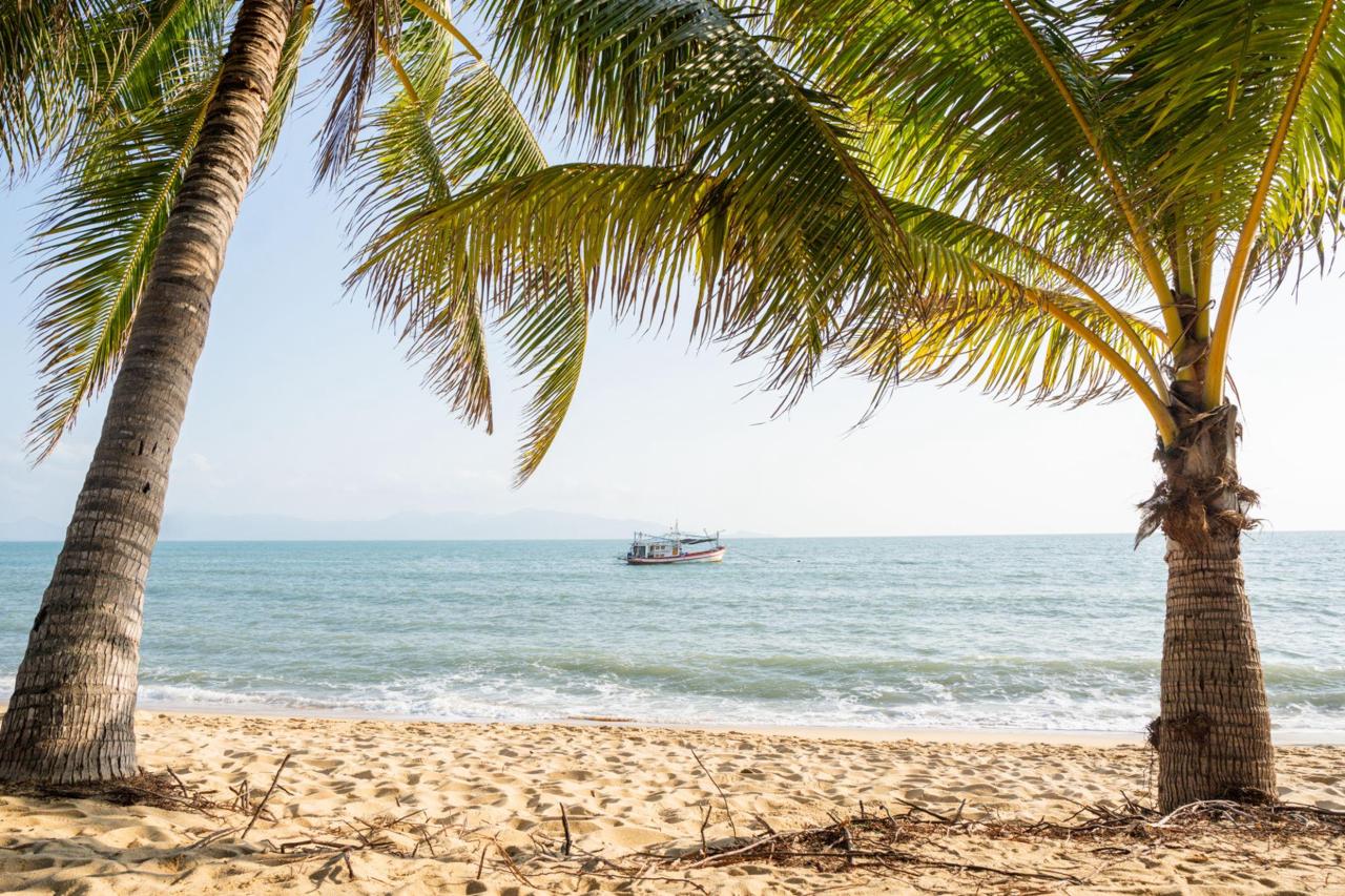 Maenam Beach Samui long sandy beach calm sea tropical coast