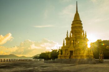 Laem Sor Pagoda Samui golden pagoda temple seaside Thailand