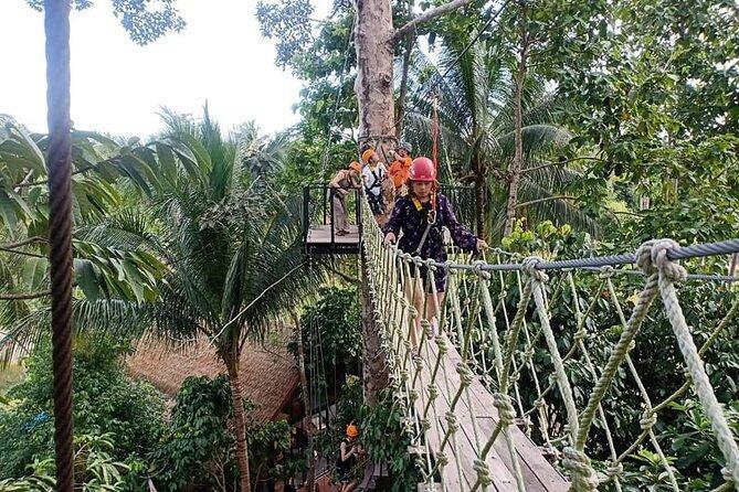 Samui zipline rope bridges jungle adventure platforms