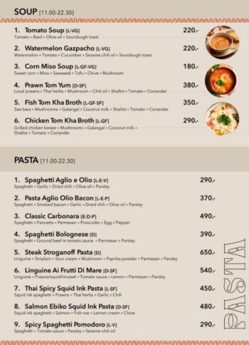 79 Beach Club Samui menu food dishes cocktails drinks beach club