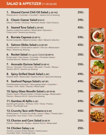 79 Beach Club Samui menu food dishes cocktails drinks beach club