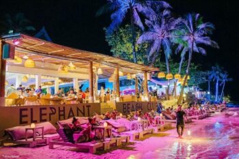 Elephant Beach Club Samui beach club Chaweng sunbeds party