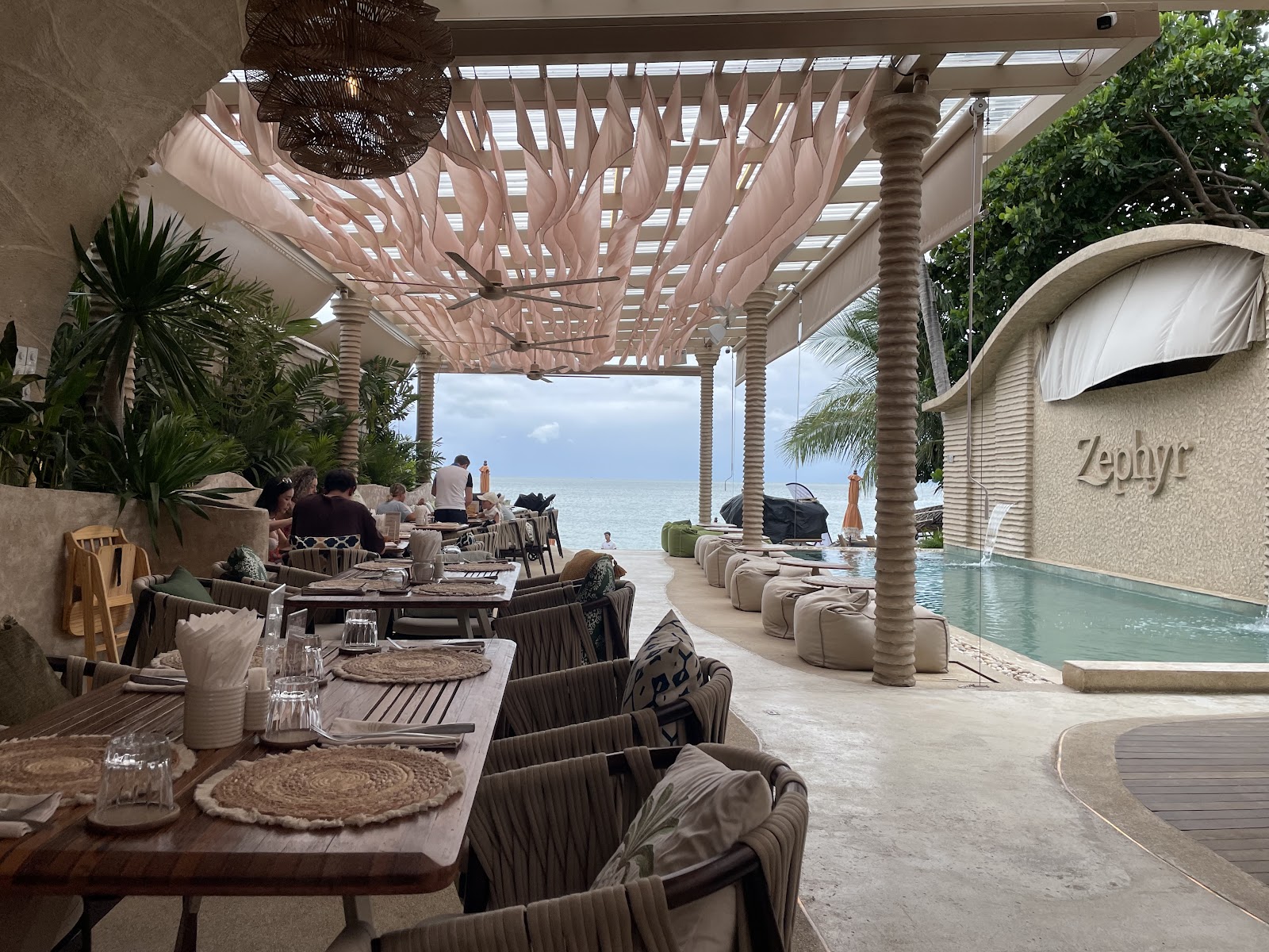 Zephyr Beach Club Koh Samui beachfront bar ocean views